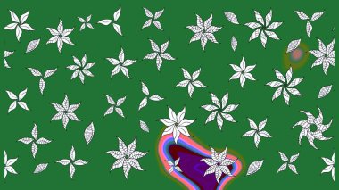 Çiçekli karalama şeklinde Raster çiçek deseni. Nazikçe, güzel çiçek arkaplanı. Yeşil renkte çiçekler.