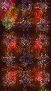 Raster kar taneleri deseni. Renkli arka planda güzel kar taneleri. Raster illüstrasyonu.