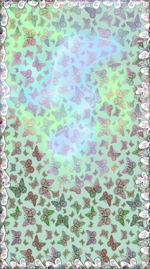 Kelebeklerle kusursuz desen. Tarafsız ve gri. Kumaş, kağıt, ambalaj kağıdı ve duvar kağıdı tasarımı için sevimli bir arkaplan.