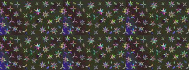 Hediye ambalaj kağıdı, tebrik kartları, posterler ve pankart tasarımı. Yeşil ve gri renkli çiçekler. Raster düz çiçek çizim deseni.