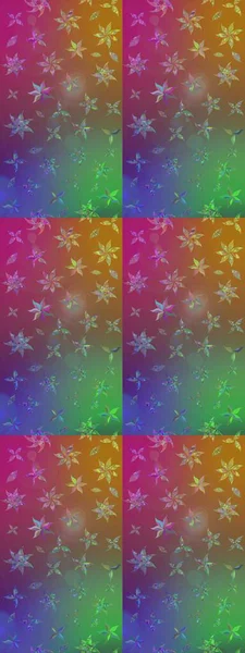 Raster deseni. Raster illüstrasyonu. Yumuşak, yaz çiçekleri kahverengi ve mor renklerde. Küçük çiçekte sevimli çiçek deseni var..