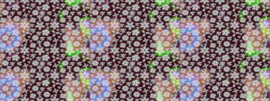 Dallı bahar çiçekleriyle desen, kahverengi renklerle çiçek siluetiyle desen. Raster deseni.