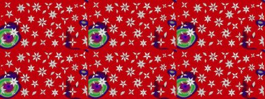 Kumaş desenli papatya çiçeği detayı. Kırmızı renkte çiçekler.