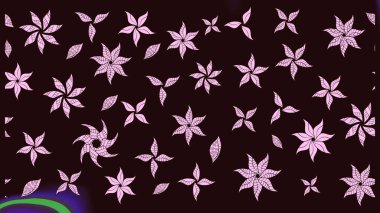 Raster illüstrasyonu. Çiçek desenli çizim. Kahverengi renkli çiçekler. Raster illüstrasyonu. Asya tekstil tarzında.