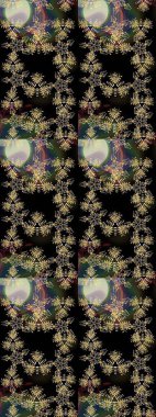 Renkler. Kar tanelerinin soyut arkaplanı olan şirin bir Noel arkaplanı. Noel ve yeni yıl moda baskıları için tatil tasarımı. Raster illüstrasyonu. Siyah ve kahverengi kar taneleri.