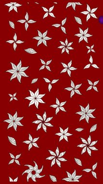 Çiçekli, yapraklı, çiçek desenli eskiz. Raster illüstrasyonu. El çizimi.