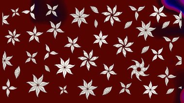 Moda baskıları için zarif bir şablon. Parlak renkli çiçekleri olan ve kırmızı ve kahverengi renkte yaprakları olan harika bir çiçek deseni. Modern çiçek arkaplanı. Halk stili.