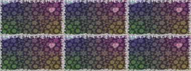 Çiçekli karalama şeklinde Raster çiçek deseni. Gri renkte yaz çiçekleri. Raster illüstrasyonu.