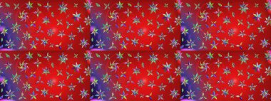 Raster illüstrasyonu. Çizim kalıbı. Kırmızı renklerde. Renkli süs kenarı. Hint süsü. Çiçek duvar kağıdı.