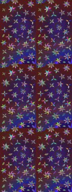 Menekşe ve mor renkli vadi çiçekleri. Raster çiçek desenleri çiziyor..