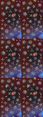 Patlayan çiçekler soyut olarak yerleştirilmiş. Raster deseni. Nazikçe, rengarenk bahar çiçekleri. Raster illüstrasyonu.