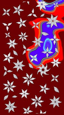 Raster - stok. Kırmızı çiçekli eskiz deseni, suluboya çiçek deseni, sevimli çiçek, duvar kağıdı, kart veya kumaş için fayanslı.