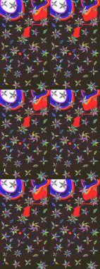 Tekrar eden çiçek arkaplanı, zarif kahverengi ve gri çiçek duvar kağıdı. Kahverengi ve gri renkler üzerine çiçek desenli eskiz, el yapımı papatyalar, papatyalar..