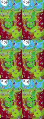 Modern çiçek arkaplanı. Halk tarzı. Parlak renkli çiçekleri ve yeşil ve kırmızı renkte yaprakları olan harika bir çiçek deseni. Moda baskıları için zarif bir şablon.