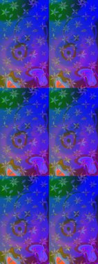 Küçük çiçekteki sevimli çiçek deseni. Raster illüstrasyonu. Mor ve mavi renkte çiçekler.