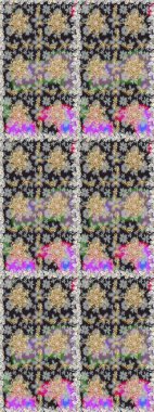 Davetiyeler, kartlar, web sayfası için Raster illüstrasyon. Gri ve kahverengi renklerde altın element. Çizgi sanatı tasarım şablonu için kusursuz sınır. Altın desenli çiçek dekoru. Doğu tarzı ögesi.