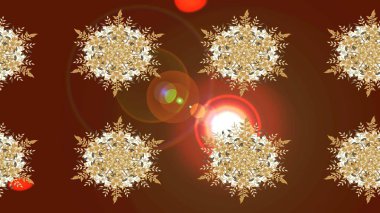 Soyut etnik raster kusursuz desen. Arkaplan dokusu, duvar kağıdı kahverengi, kırmızı ve bej renkli çiçek teması. Kabile sanatı boho baskısı, klasik çiçek arkaplanı.