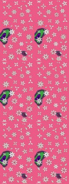 Küçük çiçekteki sevimli çiçek deseni. Raster deseni. Nazik, yaz çiçekleri pembe renklerde. Raster illüstrasyonu.