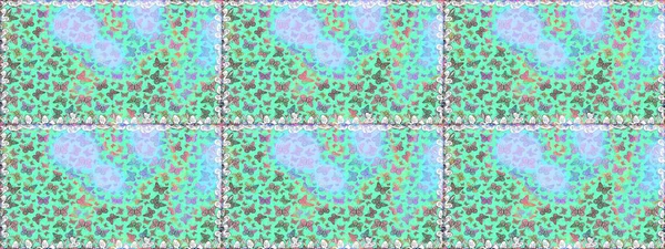 Raster. Soyut, pürüzsüz bir arkaplan. Mavi ve nötr renkler üzerine bir resim. Kelebek deseni. Moda Kumaşı Tasarımı.