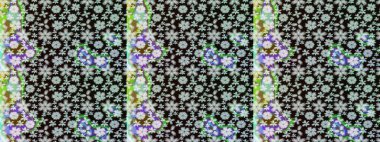 Raster Moda kumaş deseni. Şirin çiçekler. Çizgi çizimi deseni.