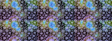 Raster suluboya çiçek deseni, narin çiçekler, siyah çiçekler, tebrik kartı şablonu. Raster Güzel kumaş deseni.