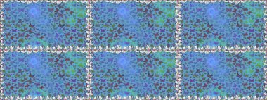 Kusursuz desen. Kumaş, tekstil, baskı ve davetiye için arka plan. Raster illüstrasyonu. Mavi ve mor renkte güzel renk kelebekleri.