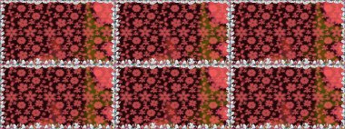 Küçük kahverengi çiçekli oldukça eski bir besin torbası deseni. Tekstil, kumaş, kapaklar, duvar kağıtları, baskı, naylon, yapıştırma, örgü, dekupaj için çiçeksiz arkaplan. Millefleurlar.