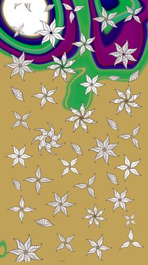 Güzel kumaş deseni. Küçük çiçekteki sevimli çiçek deseni. Güzel karalamalı çiçek desenli çizim. Raster illüstrasyonu.