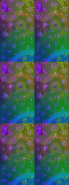 Renkli çizim kalıbı. Çiçek arkaplan. Çiçek duvar kâğıdı. Raster illüstrasyonu. Yeşil ve mavi renkli şirin tekstil.