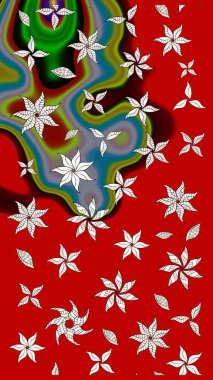 Eskiz arkaplan modeli. Vadinin çiçekleri kırmızı renklerde. Suluboya, elle çizilmiş. Raster - stok.