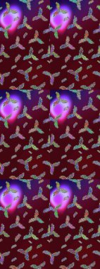 Kar taneleri arka planda. Raster illüstrasyonu. Kar tanesi süsleme deseni. Renkli arka planda izole edilmiş kar tanelerinin düz tasarımı. Kar taneleri deseni.