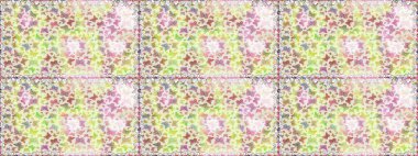 Nakış, egzotik kelebeklerle süslenmiş çiçeksiz desenler. Kart, baskı ve davetiye için basit şirin bir desen. Giysi tasarımı için bej nötr arkaplan üzerine geleneksel Raster halk çiçekleri dekoru