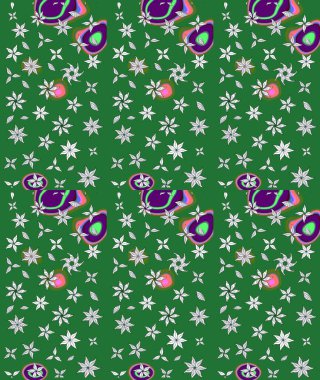 Küçük çiçekteki sevimli çiçek deseni. Raster illüstrasyonu. Çizim.