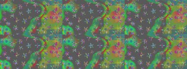 Karalama çiçekleri çizim kalıbı. Raster deseni. Sanat, çiçeklere ilham verir ve arka plan bırakır. Yeşil el çizimi desen.