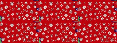 Güzel kumaş deseni. Raster Illustrasyon 'daki Çiçek Deseni' nin son moda çizimi. Düz Çiçek Elementleri Tasarımı. Renkli Yaz Teması çizim şablonu.