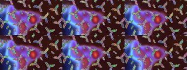 Yeni yıl dekoratif kar taneleri arka plan. Kışın kar karalamalar pul. El Noel Raster çizilen illüstrasyon.