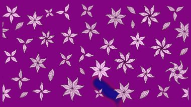 3D çiçekler, eskiz. Mor renklerde. Raster illüstrasyonu.