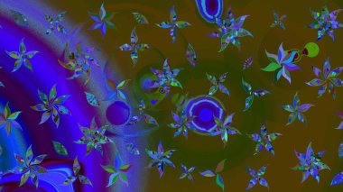 Üzerinde gelincikler ve vadi zambakları olan renkli çiçek desenli nakış deseni. Tekstil tasarımı için kahverengi renkli geleneksel halk çiçekleri buketi.