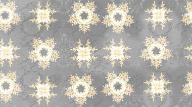 Kış kar tanesi, raster arka plan. Renkli arka planda izole kar taneleri. Yüzey için tekrarlanan doku, ambalaj kağıdı, gri, bej ve nötr renkler. Raster illüstrasyonu.