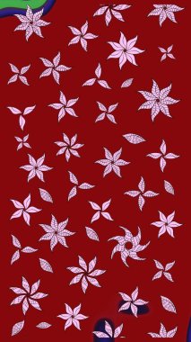 Renkli Bahar Teması eskiz kalıbı. Çiçek desenli eskiz, yaz çiçekleri. Kırmızı renkte çiçekler. Düz Çiçek Elementleri Tasarımı.