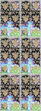 Doğum günü kartı, davetiye ya da afiş için iyidir. Dekoratif simetri arabesk. Kusursuz ortaçağ çiçek deseni. Tarafsız renklerde altın. Raster illüstrasyonu.