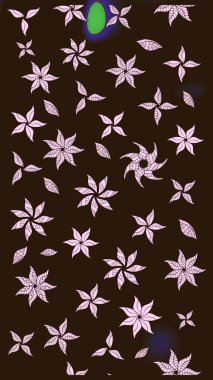 Küçük çiçekteki sevimli çiçek deseni. Kahverengi renkte çiçekler.