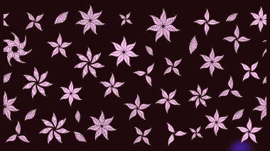 Düz Çiçek Elementleri Tasarımı. Renkli Bahar Teması eskiz kalıbı. Süslü kumaş deseni. Raster illüstrasyonunda çiçek deseni çizimi.