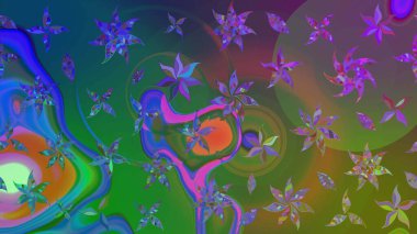 Küçük renkli çiçekler. Küçük çiçekte güzel bir desen. Robot resim. Çiçekli bahar çiçekleri. Motley illüstrasyonu. Moda baskıları için zarif bir şablon.