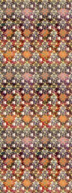 Güzel çiçek deseni. Renkli Bahar Temalı Kusursuz Arkaplan. Düz Çiçek Elementleri Tasarımı. Kahverengi renkte çiçekler.