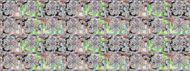 Soyut etnik raster kusursuz desen. Arkaplan dokusu, duvar kâğıdı, çiçek teması tarafsız renklerde. Kabile sanatı boho baskısı, klasik çiçek arkaplanı.