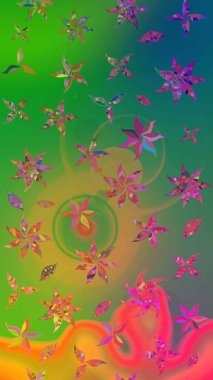 Çiçekli eskiz deseni. Suluboya çizimi. El çizimi. Yeşil ve pembe renkte çiçekler.