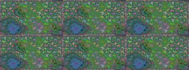 Güzel Kelebek Siluetleriyle Moda Dekorasyonu. Kart, Davetiye ve Yazdırma için Şirin Kadınsı Desen. Yeşil ve mavi renklerde Raster Arkaplan. Renkli Kelebeklerle Bahar Arkaplanı.