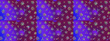 Çiçek desenli eskiz, darbeler, sıçramalar, yaz çiçekleri. Raster illüstrasyonu. Mor ve mor renkte çiçekler.