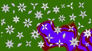 Yeşil renkte güzel çiçekler, suluboya desenli, duvar kağıdı, kart ya da kumaş için fayanslı eskizler. Raster..